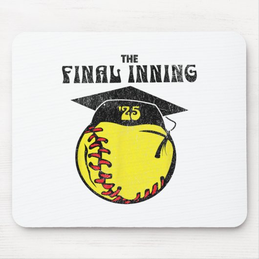 Senior Softll 2025 The Final Inning Distressed Gra Mousepad (Vorne)
