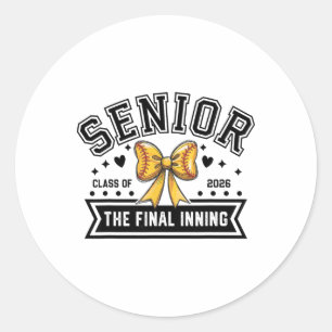 Senior Softll Cl von 2026 Crew Softll Senior Night Runder Aufkleber