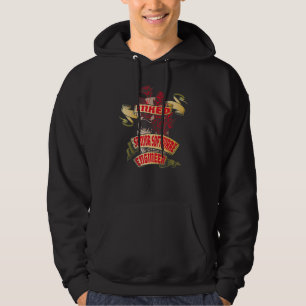 Senior Software Engineer Tätowierter Schädel & Rot Hoodie