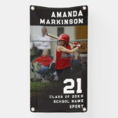Senior Sport Black Grunge Outdoor Banner (Vertikal)