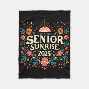Senior Sunrise 2025 High School Vintage Wilde Blum Fleecedecke