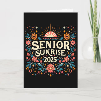 Senior Sunrise 2025 High School Vintage Wilde Blum Karte