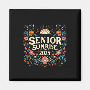 Senior Sunrise 2025 High School Vintage Wilde Blum Magnet