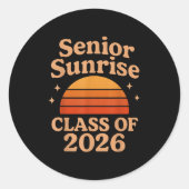 Senior Sunrise 2026 High School 12. Zwölfte Klasse Runder Aufkleber (Vorderseite)