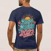 Senior Sunrise 2027 Retro Brush Script Abschlussfe T-Shirt (Rückseite)