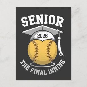 Senior the Final Inning 2026 Softball Abschluss Einladungspostkarte