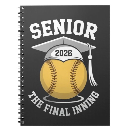 Senior the Final Inning 2026 Softball Abschluss Notizblock (Vorderseite)
