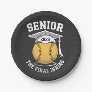 Senior the Final Inning 2026 Softball Abschluss Pappteller