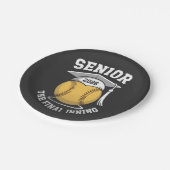 Senior the Final Inning 2026 Softball Abschluss Pappteller (Schrägansicht)