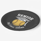 Senior the Final Inning 2026 Softball Abschluss Pappteller (Schrägansicht)