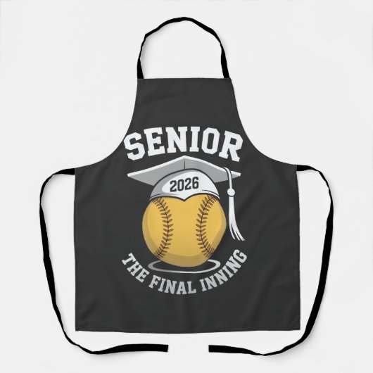 Senior the Final Inning 2026 Softball Abschluss Schürze (Vorderseite)