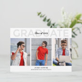 Senior Typ Drei Fotos Graduiertengruppe Einladung (Stehend Vorderseite)