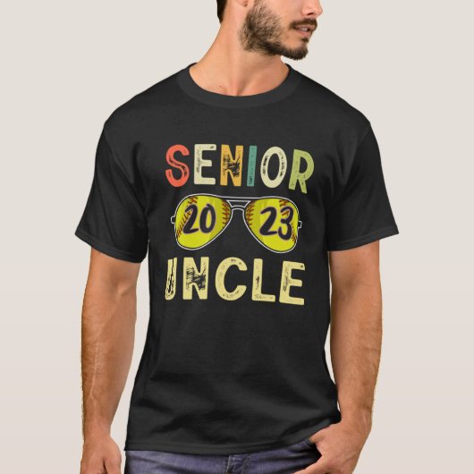 Senior Uncle 2023 Uncle Proud Softball Senior Grad T-Shirt (Vorderseite)