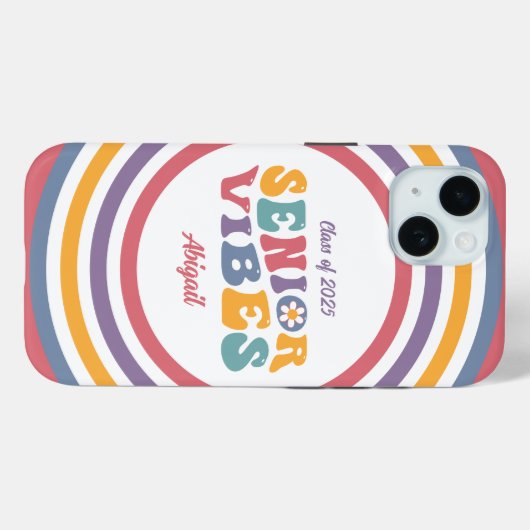 Senior Vibes Groovy Class of 2025 Grad Case-Mate iPhone Hülle (Rückseite (Horizontal))
