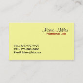 Senior-Visitenkarten Visitenkarte (Rückseite)