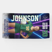 Senior Volleyball Player Customized Portrait Photo Banner (Horizontal)