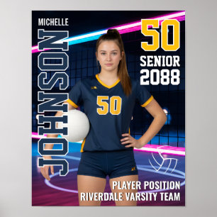 Senior Volleyball Spieler Team Foto Benutzerdefini Poster