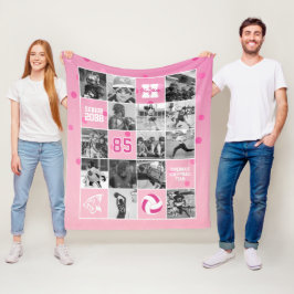 Senior Volleyball Team Custom Photo Pink Confetti Fleecedecke
