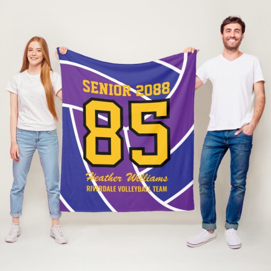 Senior-Volleyball-Team Custom-Trikotnummer Fleecedecke (Beispiel)