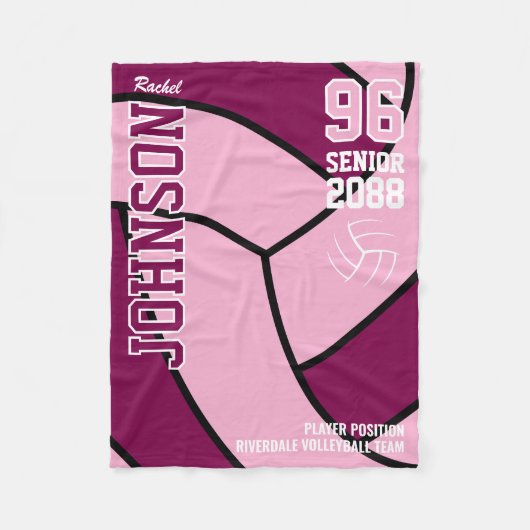 Senior Volleyball Team Gift Custom Color  Fleecedecke (Vorderseite)