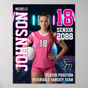 Senior-Volleyball-Team Individuelle Spieler-Foto-S Poster
