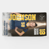 Senior Volleyball Team Player Custom Sports Photo Banner (Horizontal)