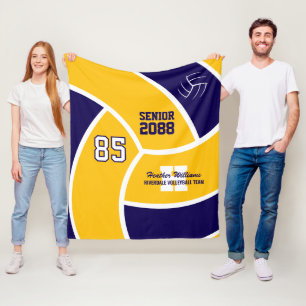 Senior-Volleyball-Team Text und Farbe anpassbar Fleecedecke