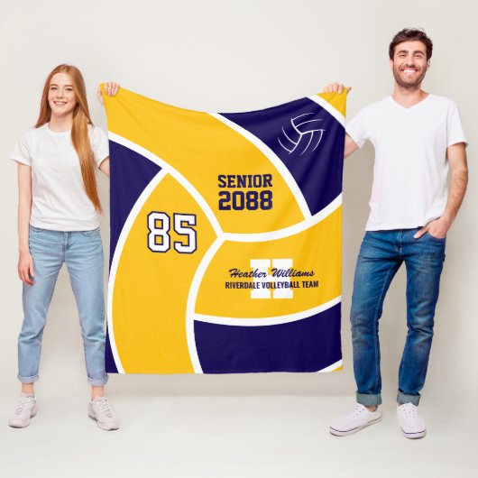 Senior-Volleyball-Team Text und Farbe anpassbar Fleecedecke (Beispiel)