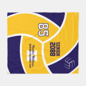 Senior-Volleyball-Team Text und Farbe anpassbar Fleecedecke (Vorderseite (Horizontal))