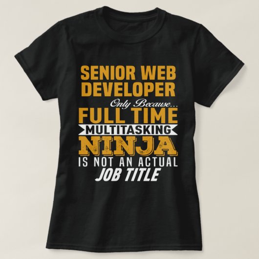 Senior Web Developer T-Shirt (Design vorne)