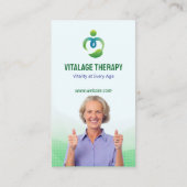 Senior Wellness Therapie | Modernes grünes Potrait Visitenkarte (Rückseite)