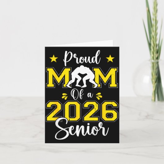 Senior Wrestling Mom 2026 Senior Mom Cl Of 2026 Karte (Vorderseite)