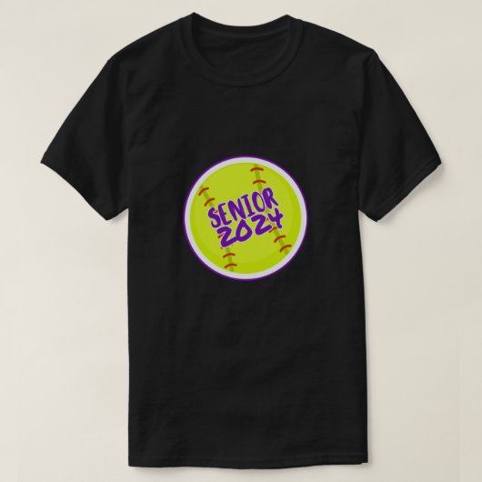 Senior Year 2024 on Yellow Softball T-Shirt (Design vorne)