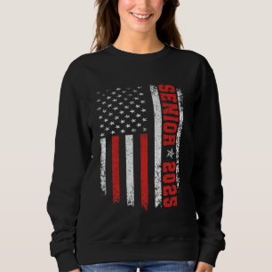 Senior Year 2025 American Flag USA Abschluss Clas Sweatshirt