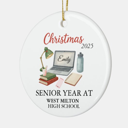 Senior Year Ornament, Custom Senior Glass Ornament (Links)
