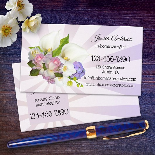 Senior Zuhause Care Caregier Business Card Visitenkarte