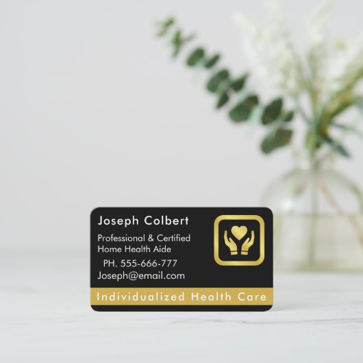 Senior Zuhause Care Caregier Business Card Visitenkarte (Stehend Vorderseite)