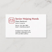 Senior Zuhause Care Visitenkarte (Vorderseite)