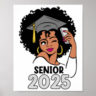 Senioren Cl von 2025 Abschluss 25 Afro Black Women Poster