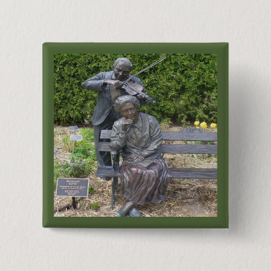 Senioren Couple Serenade Botanischer Garten Button (Vorderseite)