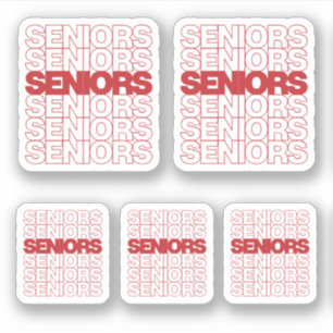 Senioren-Senioren-Aufkleber für Red Seniors Custo Aufkleber
