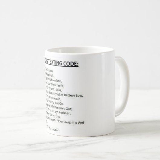 Senioren Sims Code Funny Kaffeetasse (VorderseiteRechts)