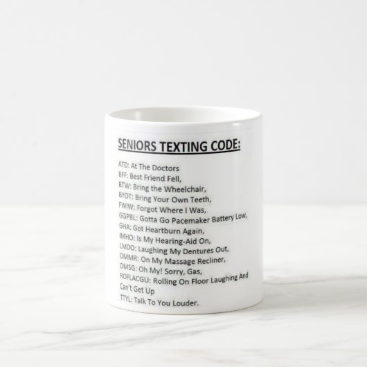 Senioren Sims Code Funny Kaffeetasse (Mittel)