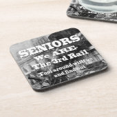 Senioren sind wir die dritte Eisenbahn Getränkeuntersetzer (Linke Seite)