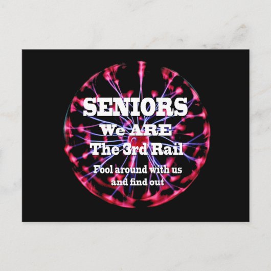 Senioren sind wir die dritte Eisenbahn Postkarte (Vorderseite)