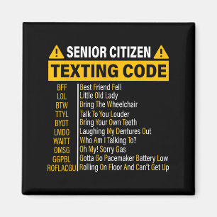 Senioren-SMS-Code Cool Lustige Alte Leute Magnet
