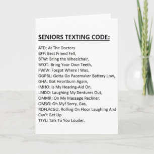 Senioren-Textcode Karte