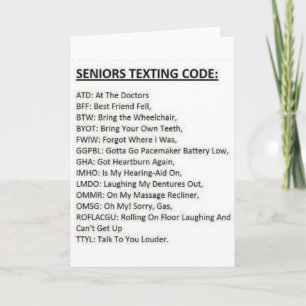 Senioren-Textcode Karte