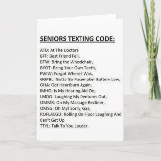Senioren-Textcode Karte