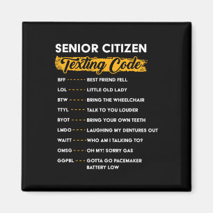 Senioren-Textcode Lustige alte Menschen Magnet